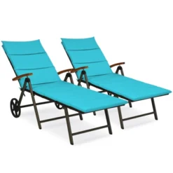 Tangkula 2PCS Folding Outdoor Rattan Chaise Lounge Chair Cushioned Recliner With Wheels& Cushions 25 Tangkula 2PCS Folding Outdoor Rattan Chaise Lounge Chair Cushioned Recliner With Wheels& Cushions -Tangkula GUEST ffac36f3 658f 485e 8473 6779124b06b9